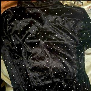 Black Velvet Dress with rhinestones